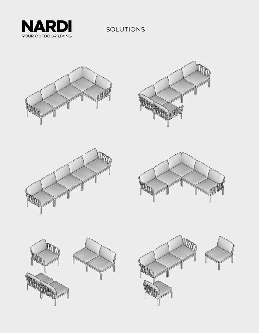 Nardi Loungemöbel Set Komodo 5 5tlg., Sunbrella