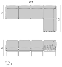 Sale Loungemöbel Set, Komodo 5 5tlg., Sunbrella Loungemöbel-Sets