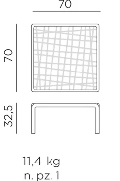 Nardi Loungetisch Komodo 5 70 x 70 cm