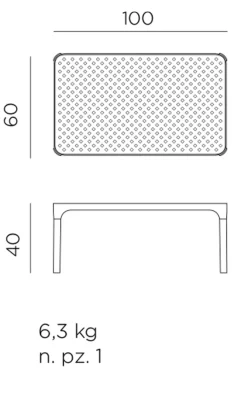 Nardi Loungetische|Loungetisch Net Lounge 100 x 60 cm