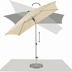 Glatz Sonnenschirme|Marktschirm Alu-Smart 210 x 150 cm