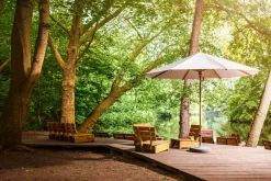 Outlet Marktschirm Teakwood Ø 350 cm Sonnenschirme