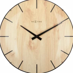 Nextime Wanduhren|Quarzwanduhr Edge Wood Dome Ø 35 cm