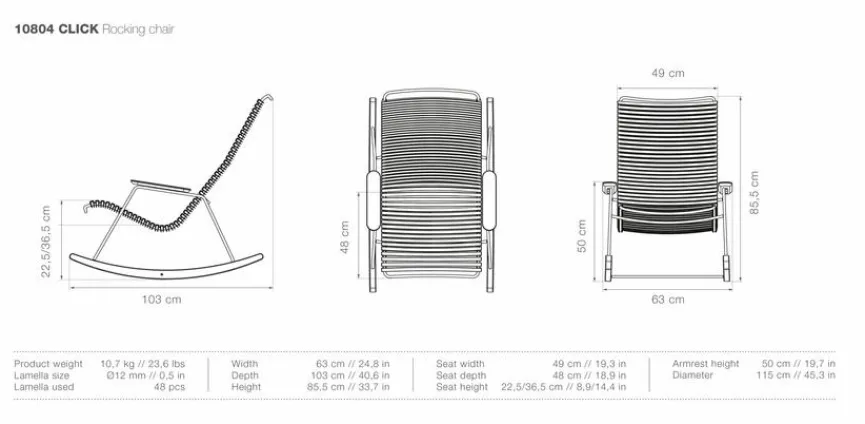 HOUE Gartenstühle|Schaukelstuhl Click, multi rot&gelb