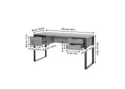 Jahnke Schreibtische|Schreibtisch Loop D 150