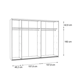 FORTE Kleiderschränke|Schwebetürenschrank Farida 270 x 211 cm