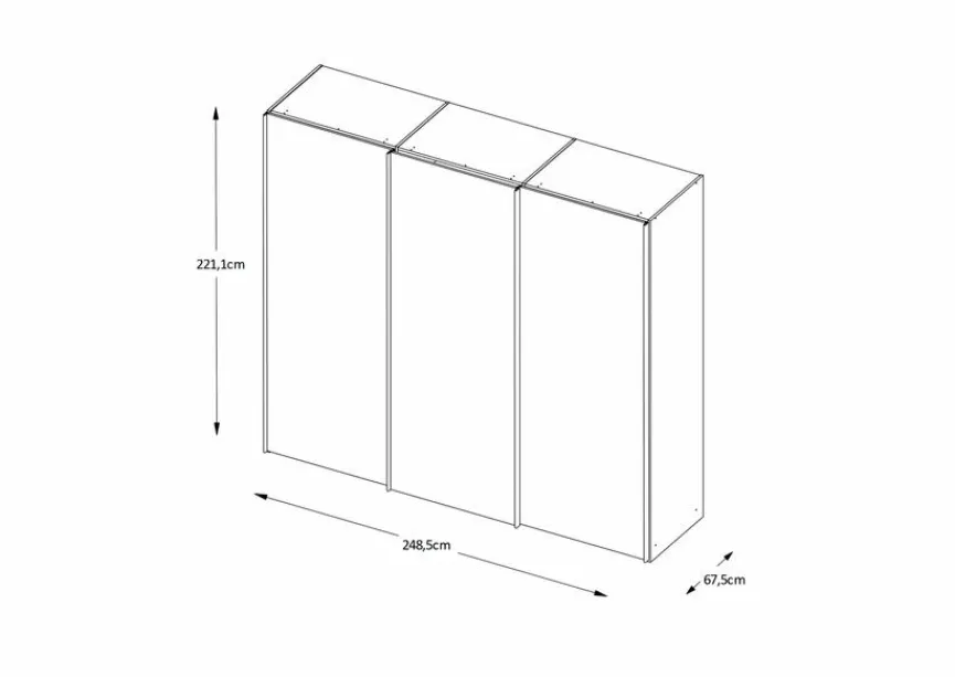 Staud Schwebetürenschrank Includo 249 x 222 cm