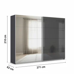 Outlet Schwebetürenschrank Quadra 271 x 210 cm Kleiderschränke