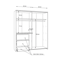 Sale Schwebetürenschrank Winn2 170 x 200 cm Kleiderschränke