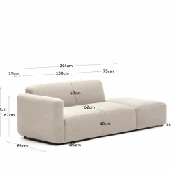 Kave Home Sofas & Couches|2-Sitzer mit Anstellhocker Neom