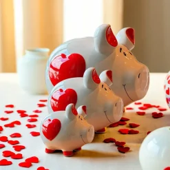 New Spardose Herzdekor 17 x 15 cm Dekodosen