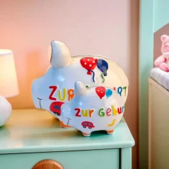Dekodosen|Spardose Zur Geburt 12,5 x 9 cm