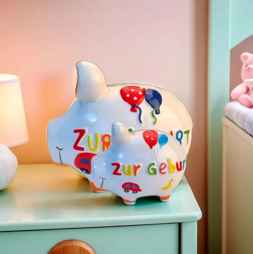 Dekodosen|Spardose Zur Geburt 12,5 x 9 cm