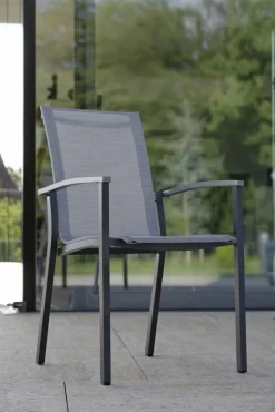 Stern Balkonstühle|Gartenstühle|Stapelstuhl Evoee, Textilen/Alu