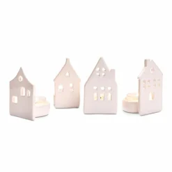 Teelichthalter Haus 4tlg. Dekorationsartikel