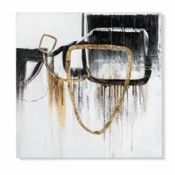 Wandbild 60 x 60 cm Abtrakt Schwarz - II