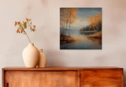 EUROART Wandbild 50 x 50 cm Autumn Landscape IV