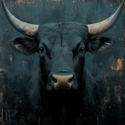 EUROART Wandbild 80 x 80 cm Black Bull IV