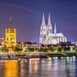 EUROART Bilder Nach Themen|Wandbild 30 x 30 cm Cologne at night VII