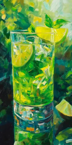 EUROART Wandbild 20 x 40 cm Colourful Cocktails VIII