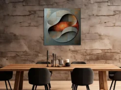 EUROART Bilder Ohne Rahmen|Wandbild 80 x 80 cm Copper Abstract V