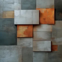 EUROART Wandbild 30 x 30 cm Copper Abstract II