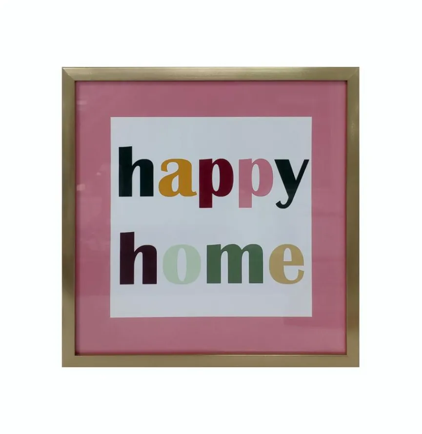 Wandbild 32 x 32 cm Happy Home