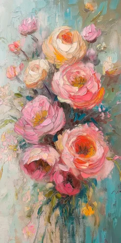 EUROART Wandbild 20 x 40 cm Pastel Roses III