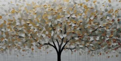 EUROART Bilder Ohne Rahmen|Wandbild 50 x 100 cm Silver Tree I