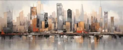 EUROART Bilder Mit Rahmen|Wandbild 50 x 120 cm Skyline II