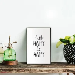 Online Wandbild 20 x 30 cm Think Happy Bilder Mit Rahmen|Bilder Nach Themen