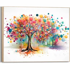 Best Wandbild 50 x 40 cm Tree of Colours Bilder Mit Rahmen