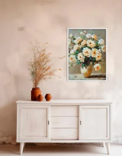 EUROART Wandbild 60 x 80 cm White Bouquet