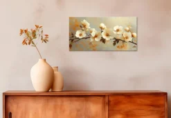 Discount Wandbild 20 x 40 cm White Flowers I Bilder Ohne Rahmen