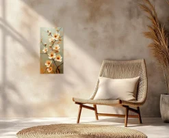 Discount Wandbild 20 x 40 cm White Flowers II Bilder Ohne Rahmen