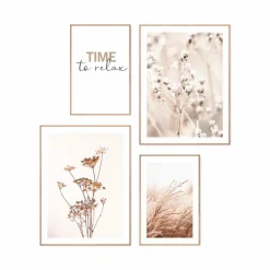 Reinders Wandbild Botanic Natural 4tlg.