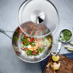 Sale Wok mit Glasdeckel 36 cm Töpfe