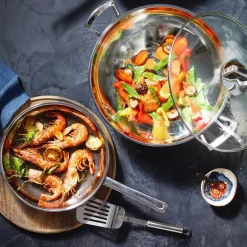 Sale Wok mit Glasdeckel 36 cm Töpfe